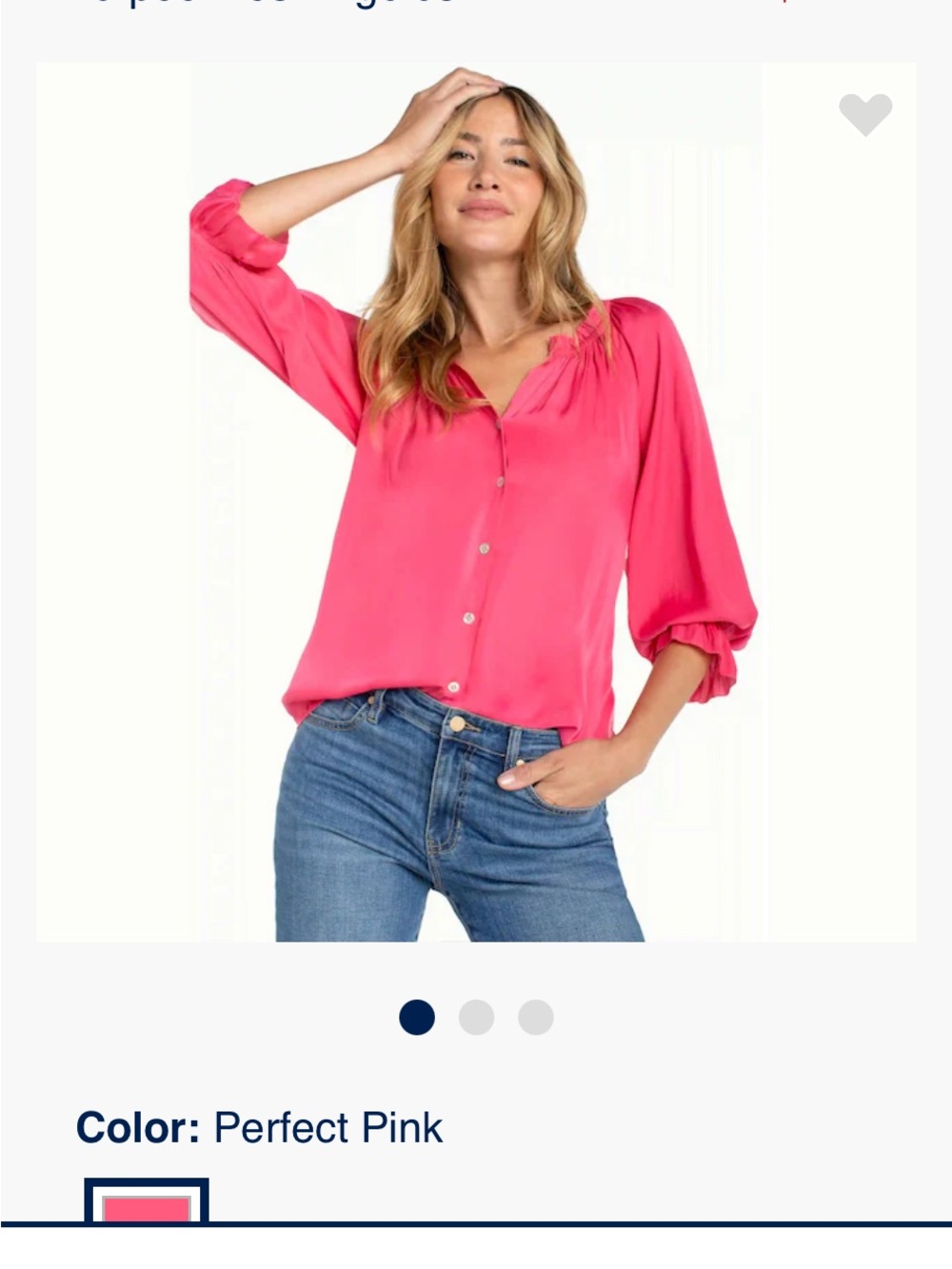 Liverpool Perfect Pink Button-Front Blouse